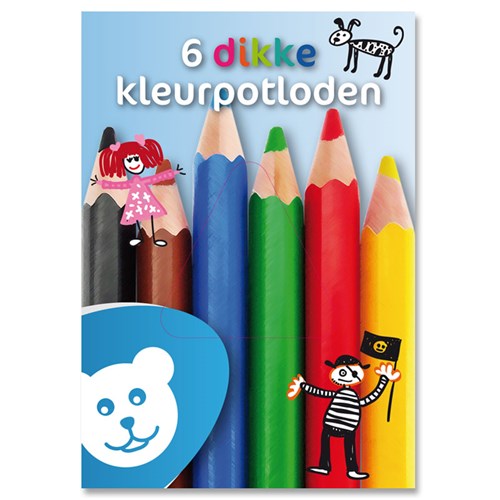 Martelaar Grondig Zeemeeuw Dikke kleurpotloden, set à 6 stuks | Koppen.com
